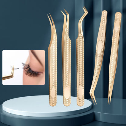 Eyelash Clip Eyelash Tweezers High Precision Eyelash Extension Tool(Golden Feather Clip) - Tools by PMC Jewellery | Online Shopping South Africa | PMC Jewellery