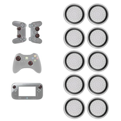 10 PCS Gamepad Silicone Luminous Button Cap Rocker Cap For PS5/PS4/PS3/ONE/360/PRO/series X/S(Transparent Black Circle) - Cases by PMC Jewellery | Online Shopping South Africa | PMC Jewellery