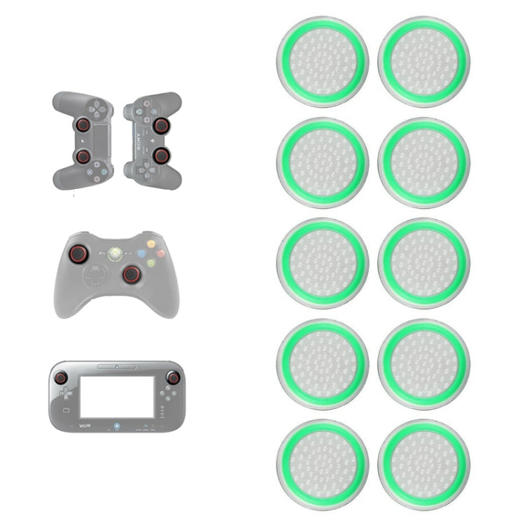 10 PCS Gamepad Silicone Luminous Button Cap Rocker Cap For PS5/PS4/PS3/ONE/360/PRO/series X/S(Transparent Light Green) - Cases by PMC Jewellery | Online Shopping South Africa | PMC Jewellery