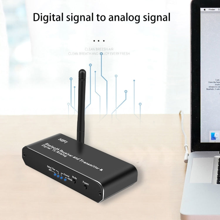 D09 2 In 1 AUX Wireless Bluetooth Receiver RCA Fiber Coaxial Bluetooth Transmitter - Audio Receiver Transmitter by PMC TechLife | Online Shopping South Africa | PMC TechLife