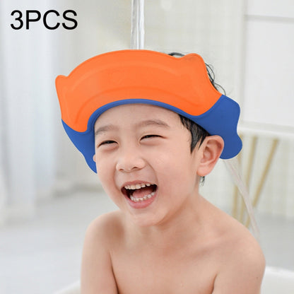 3PCS Shampoo Earmuffs Silicon Infant Wash Bath Cap Child Washing Hat(Orange) - Baby Care by PMC Jewellery | Online Shopping South Africa | PMC Jewellery