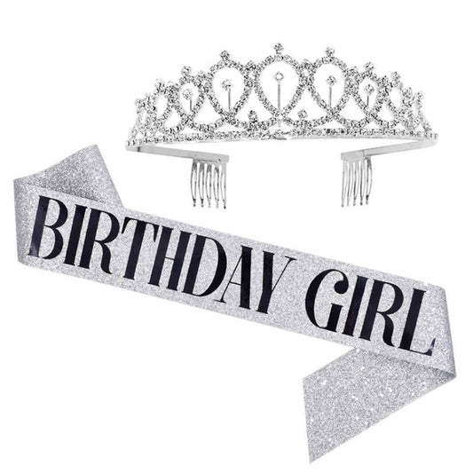 WM-02 Crystal Diamond Birthday Party Wedding Updo Crown, Color: Silver Girl - Head Bands by PMC Jewellery | Online Shopping South Africa | PMC Jewellery