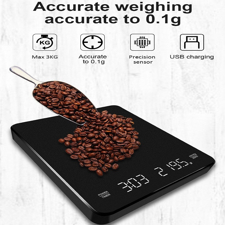 Household LED Electronic Coffee Scale, Specification: Black - Hanging Scales by PMC Jewellery | Online Shopping South Africa | PMC Jewellery