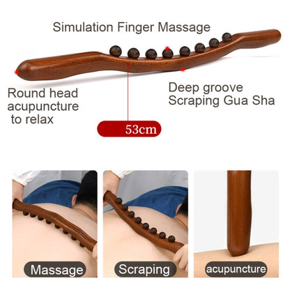 Eight-bead Beech Wood Carbonized Massage Stick Rolling Tendon Scraping Stick 53cm - Massage & Relaxation by PMC Jewellery | Online Shopping South Africa | PMC Jewellery