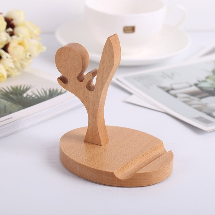 Wooden Mobile Phone Bracket Beech Lazy Mobile Phone Holder,Style: Kung Fu - Desktop Holder by PMC Jewellery | Online Shopping South Africa | PMC Jewellery