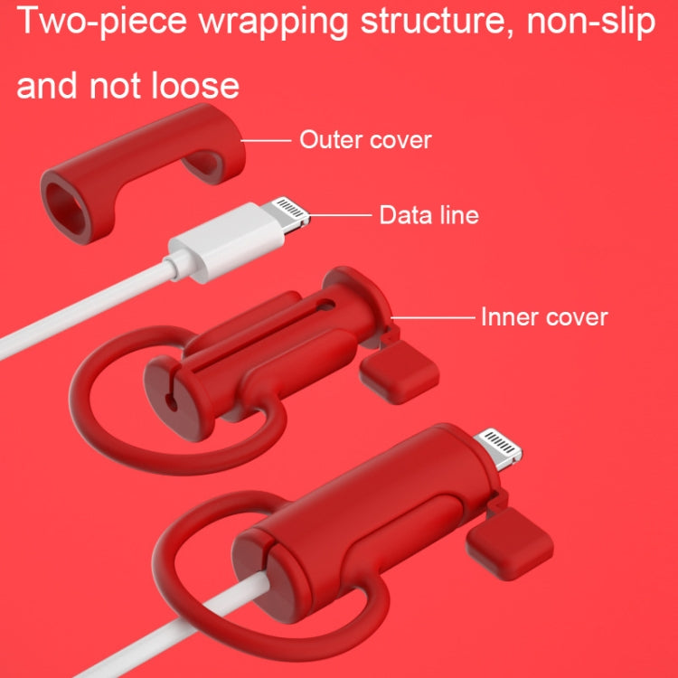 3 PCS Soft Washable Data Cable Silicone Case For Apple, Spec: USB (Black) - Cable Organizer by PMC TechLife | Online Shopping South Africa | PMC TechLife