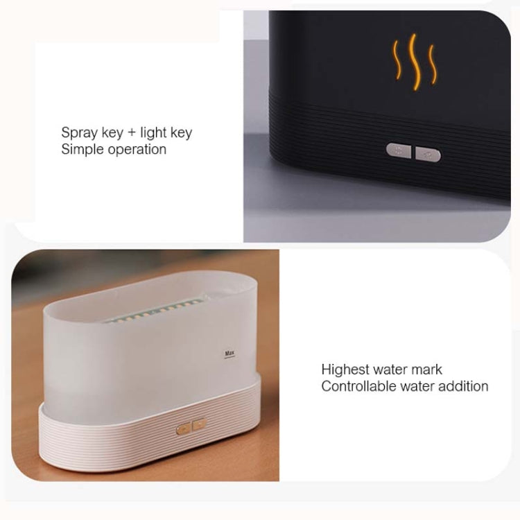 7 Color Flame Aromatherapy Machine Home Office Desk Air Humidifier(Black) - Air Purifiers & Parts by PMC Jewellery | Online Shopping South Africa | PMC Jewellery