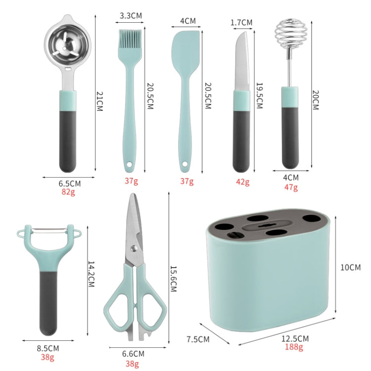 8 PCS / Set Stainless Steel Peeler Kitchen Gadgets Set With Storage Holder - free shipping - PMC TechLife - Order now!