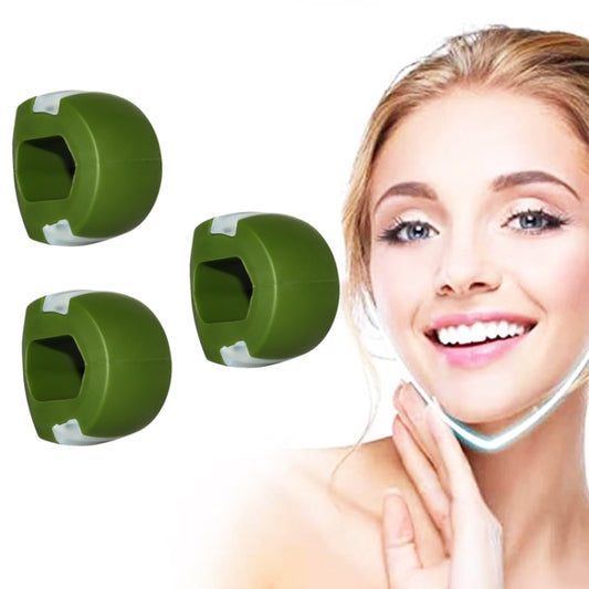 3PCS 2nd Generation Masseter Ball Mandibular Trainer Facial Muscle Trainer Silicone Face-Lifting Device(Green) - Corrector by PMC Jewellery | Online Shopping South Africa | PMC Jewellery