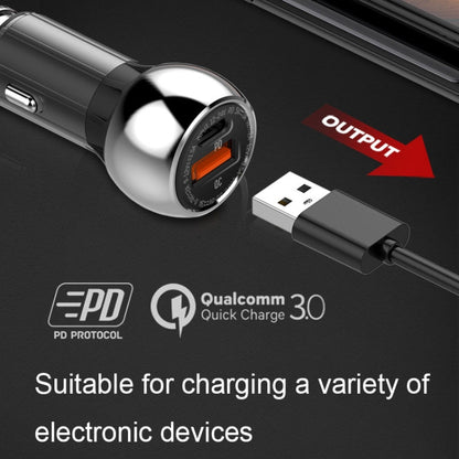 LDNIO C1 36W PD + QC 3.0 Car Fast Charger High Power Smart USB Car Charger with 8 Pin Cable - Car Charger by LDNIO | Online Shopping South Africa | PMC Jewellery