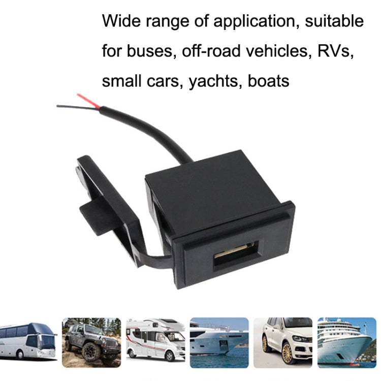 2PCS 2.4 A Motor Boat Trailer Car Modified Square Single USB Car Charger(Black) - DIY Modified Charger by PMC Jewellery | Online Shopping South Africa | PMC Jewellery