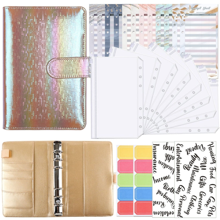 A6 Illusion Magic Square Loose-leaf PU Notebook Cash Budget Book(Milk Tea) - Notebooks by PMC TechLife | Online Shopping South Africa | PMC TechLife