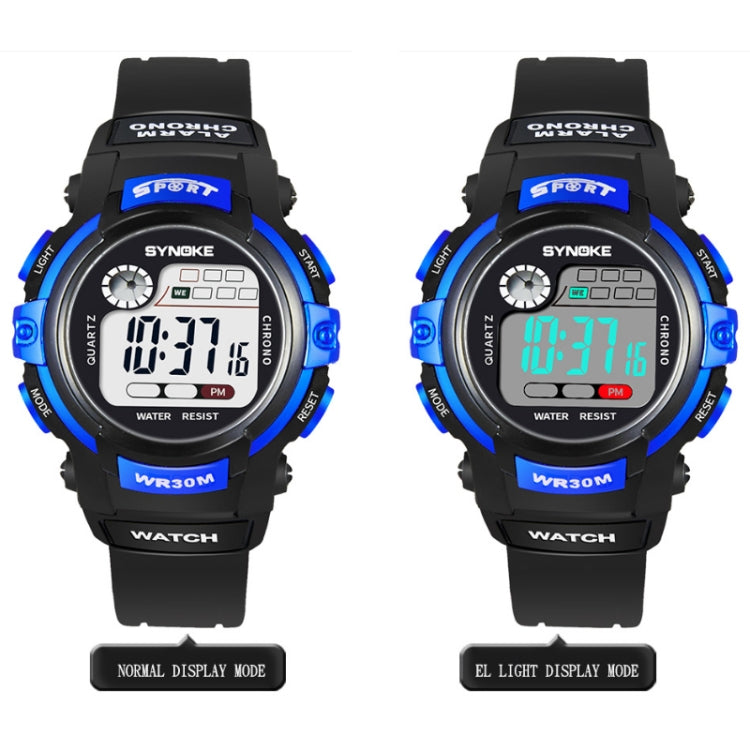 SYNOKE 99569 Children LCD Luminous Waterproof Electronic Sports Watch(Black Orange) - LED Digital Watches by SYNOKE | Online Shopping South Africa | PMC Jewellery | Buy Now Pay Later Mobicred