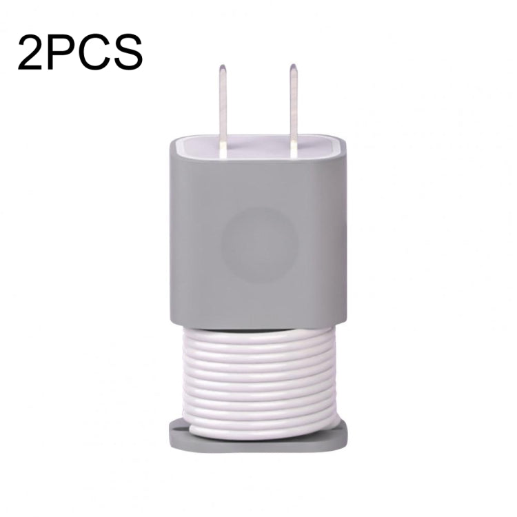 For iPhone 11/12  18W/20W Power Adapter 2pcs Protective Case Cover Data Cable Organizer(Grey) - Cable Organizer by PMC TechLife | Online Shopping South Africa | PMC TechLife