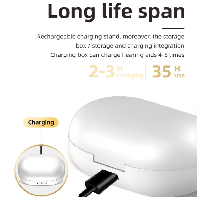 GM-902 Wireless Magnetic Charging Bluetooth Hearing Aids Elderly Sound Amplifier(Skin-color+White) - Hearing Aids by PMC Jewellery | Online Shopping South Africa | PMC Jewellery