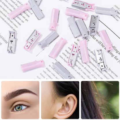 10pcs  Stainless Steel Microblading Blades For Eyebrow Trimmer(Pink) - Eyes by PMC Jewellery | Online Shopping South Africa | PMC Jewellery