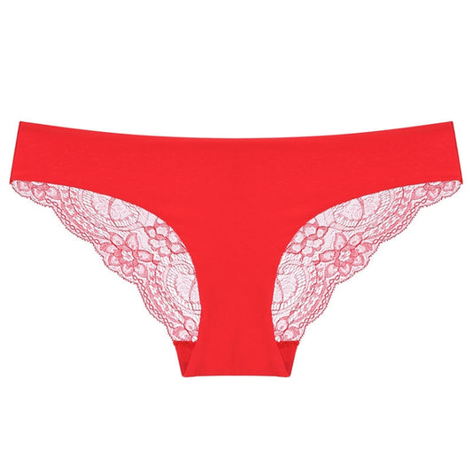 606 3pcs Sexy Lace One-piece Perspective Low-waist Ladies Underwear, Size: M(Red) - Ladies Underwear by PMC Jewellery | Online Shopping South Africa | PMC Jewellery