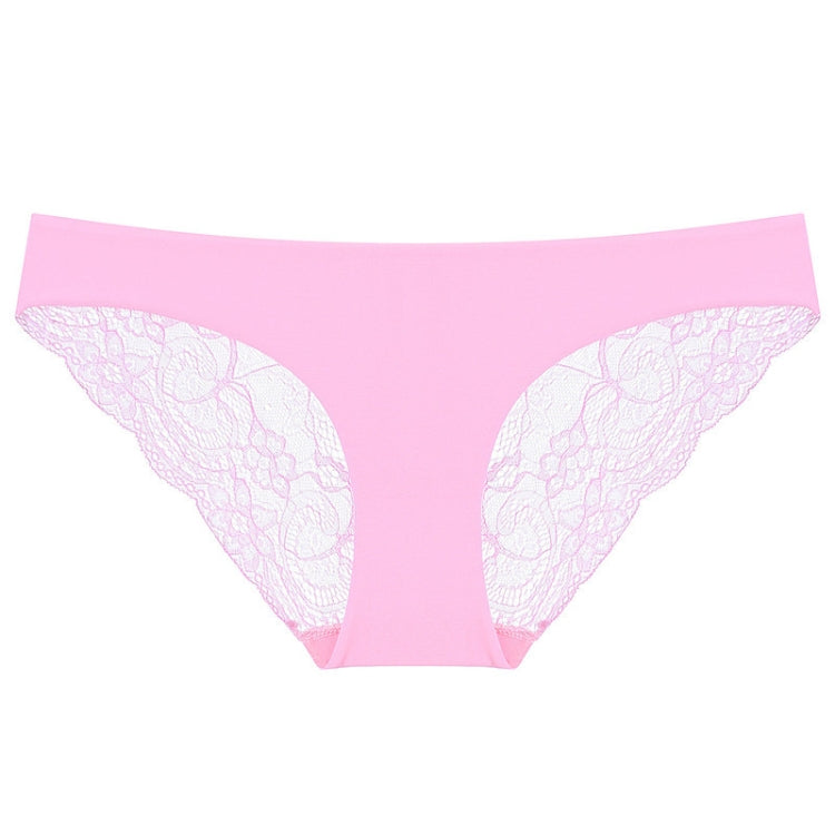 606 3pcs Sexy Lace One-piece Perspective Low-waist Ladies Underwear, Size: XXL(Pink) - Ladies Underwear by PMC Jewellery | Online Shopping South Africa | PMC Jewellery