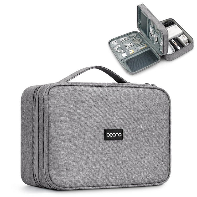 Baona Multifunctional Earphone Data Cable Digital Storage Bag, Spec: XL (Gray) - Digital Storage Bag by Baona | Online Shopping South Africa | PMC Jewellery | Buy Now Pay Later Mobicred