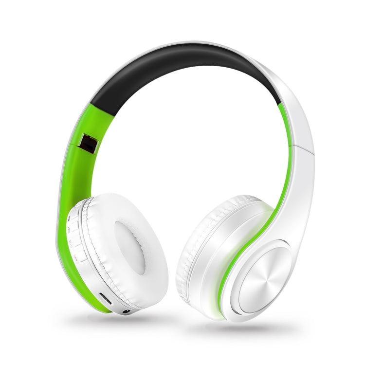 LPT660 Bluetooth Wireless Headset HIFI Stereo Sports Headphones(White+Green) - Headset & Headphone by PMC Jewellery | Online Shopping South Africa | PMC Jewellery