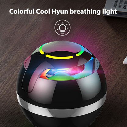 GS009 Bluetooth 4.2 Round Ball Small Speaker With Colorful Light Support TF Card / FM(White) - Desktop Speaker by PMC Jewellery | Online Shopping South Africa | PMC Jewellery