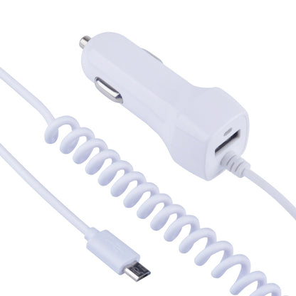 522AL Fast Charging With Cable Car Charging, Output Interface: Micro USB (White) - Car Charger by PMC Jewellery | Online Shopping South Africa | PMC Jewellery