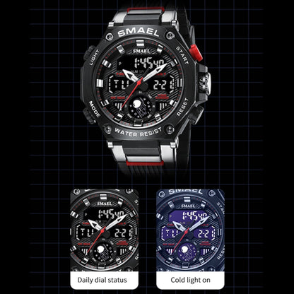 SMAEL 8069 Outdoor Multifunctional Waterproof Sports Alloy Luminous Watch(Black) - LED Digital Watches by SMAEL | Online Shopping South Africa | PMC Jewellery | Buy Now Pay Later Mobicred