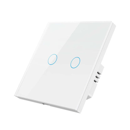 Tuya ZigBee Zero Firewire Touch Wall Remote Control Switch Light Control Voice Switch EU Plug, Style: 2 Gang (White) - Smart Switch by PMC Jewellery | Online Shopping South Africa | PMC Jewellery