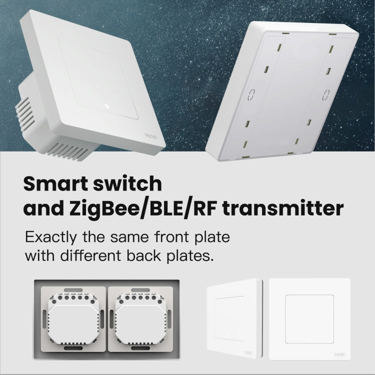 Tuya ZigBee Smart Single-fire Zero-fire Sharing Timing Voice Wall Switch EU Plug, Style: 2 Ways (White) - Smart Switch by PMC TechLife | Online Shopping South Africa | PMC TechLife