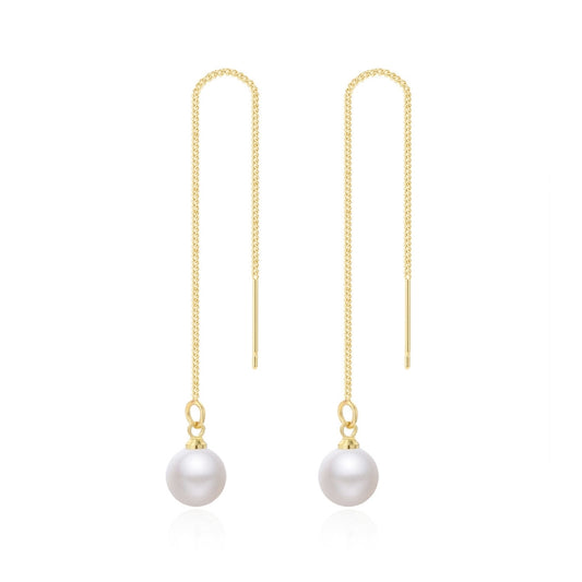 E2210-2 Pearl Long Ear Wire Women Simple Earrings - Clothing & Beauty by PMC Jewellery | Online Shopping South Africa | PMC Jewellery