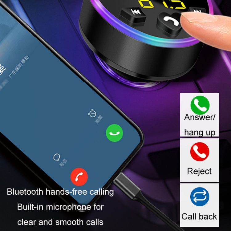 Car MP3 Bluetooth Player FM Transmitter Multifunctional Car Charger, Model: 4.8A Black - Bluetooth Car Kits by PMC TechLife | Online Shopping South Africa | PMC TechLife