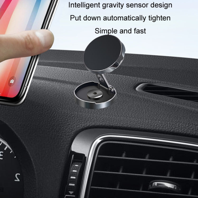 Multi-Angle Positioning Car Folding Circular Car Magnetic Suction Bracket(Black) - Car Holders by PMC Jewellery | Online Shopping South Africa | PMC Jewellery