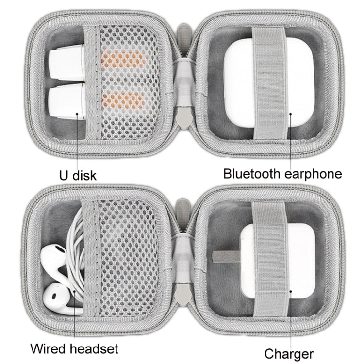 Baona BN-F001 Leather Digital Headphone Cable U Disk Storage Bag, Specification: Small Square Black - free shipping - PMC TechLife - Order now!