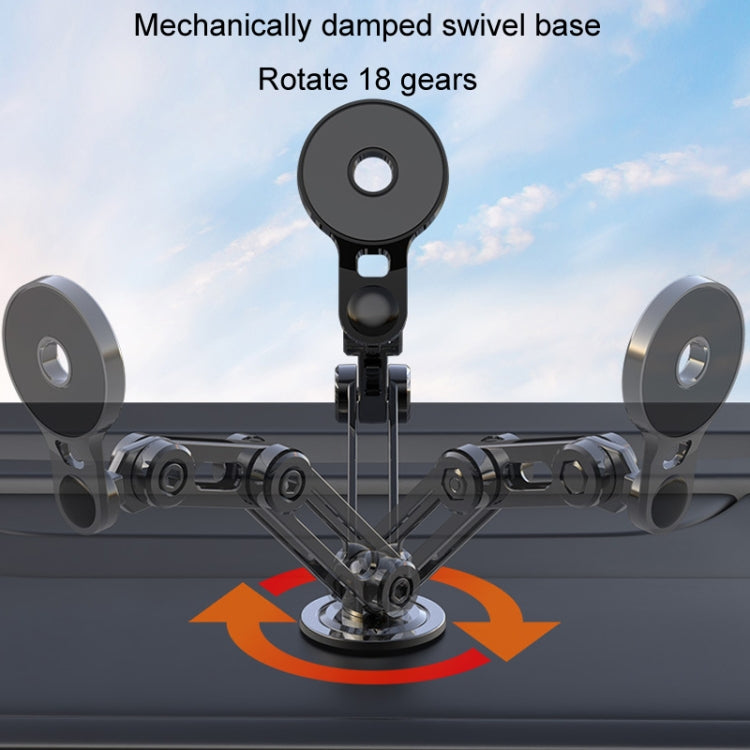 Car Desktop Folding Magnetic Suction Stretch Live Mobile Phone Holder(Black) - Car Holders by PMC TechLife | Online Shopping South Africa | PMC TechLife