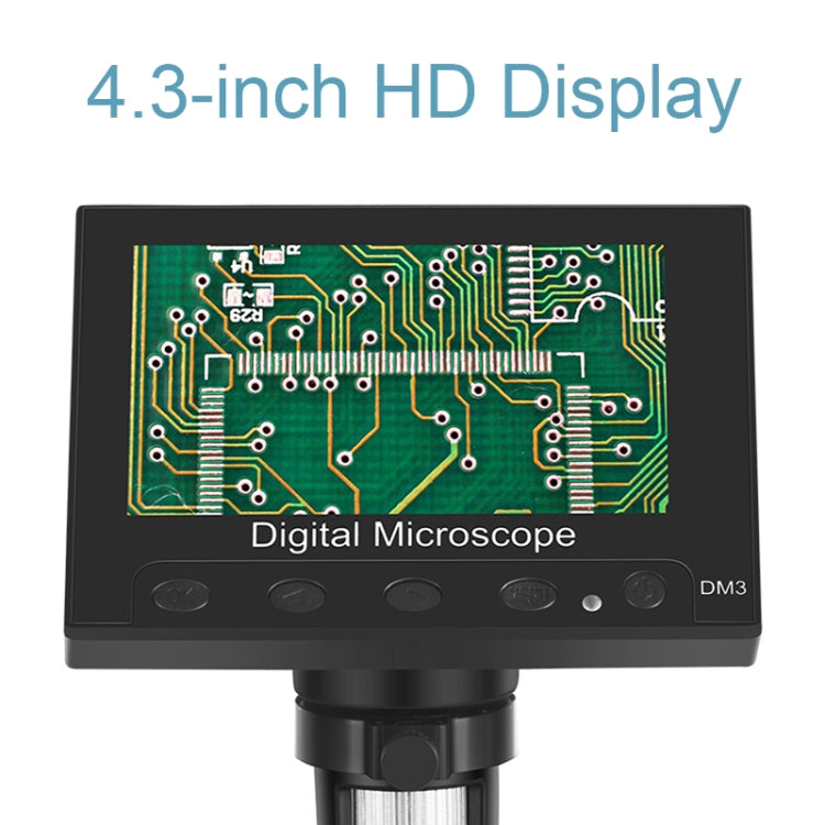 DM3 4.3-Inch Screen LED Light 1000X HD Portable Electronic Digital Microscope, Specification: Metal - Digital Microscope by PMC Jewellery | Online Shopping South Africa | PMC Jewellery | Buy Now Pay Later Mobicred