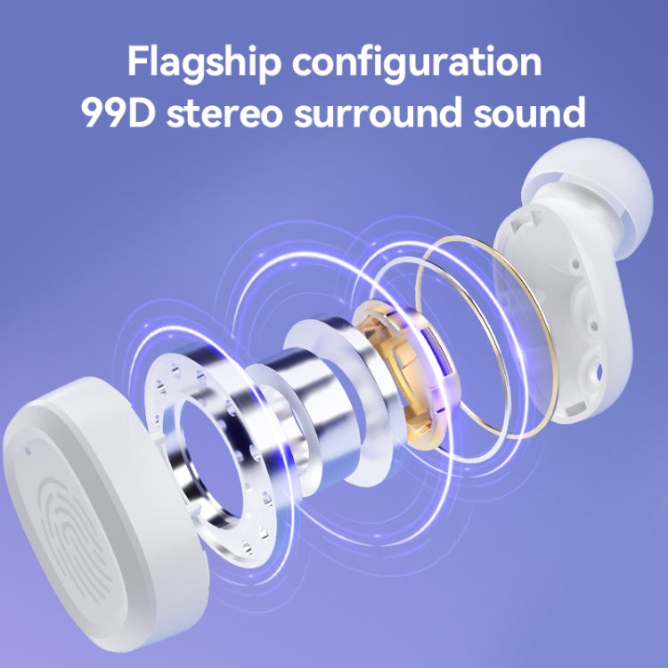 With Charging Bin Stereo Wireless Bluetooth Earphones, Style: BY17 White - Bluetooth Earphone by PMC TechLife | Online Shopping South Africa | PMC TechLife