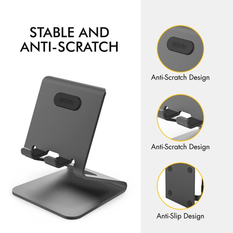 AhaStyle ST02 Mobile Phone Aluminum Alloy Fixed Bracket Storage Charging Base(Silver) - Desktop Holder by AhaStyle | Online Shopping South Africa | PMC Jewellery | Buy Now Pay Later Mobicred