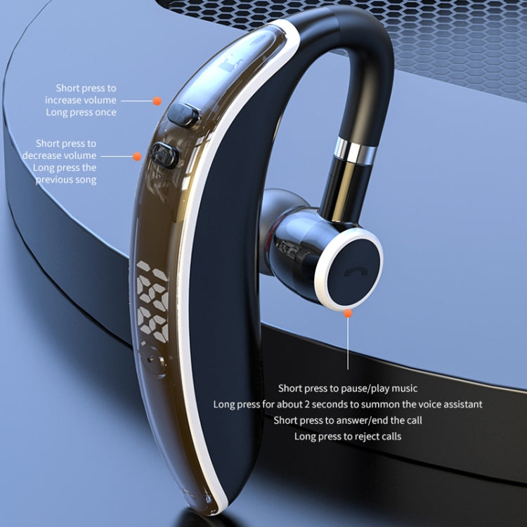 GL20 Digital Single-ear Rotating Universal Bluetooth Earphone(Black White) - Bluetooth Earphone by PMC TechLife | Online Shopping South Africa | PMC TechLife