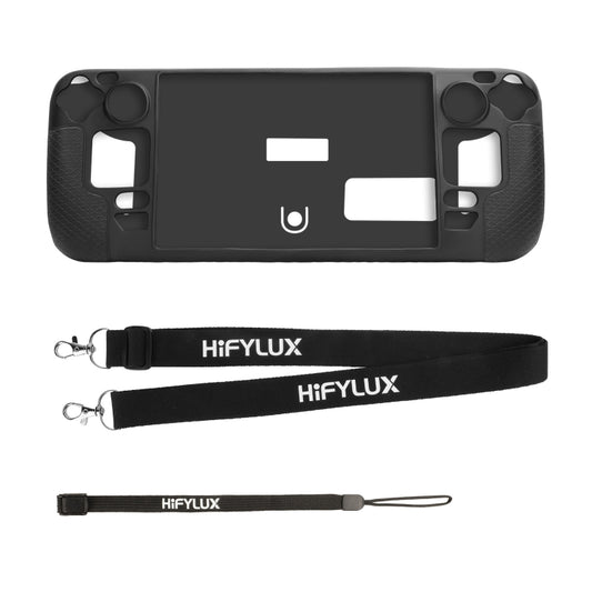 For Steam Deck Hifylux ST-PF14 Game Console Silicone Case Anti-scratch Non-slip Handheld Case Lanyard(Black) - Accessories by PMC Jewellery | Online Shopping South Africa | PMC Jewellery