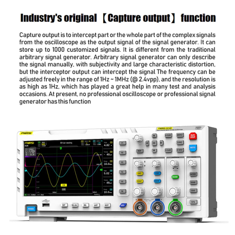 FNIRSI 1014D 2 in 1 Dual-channel 100M Bandwidth Digital Oscilloscope 1GS Sampling Signal Generator, US Plug - free shipping - PMC TechLife - Order now!