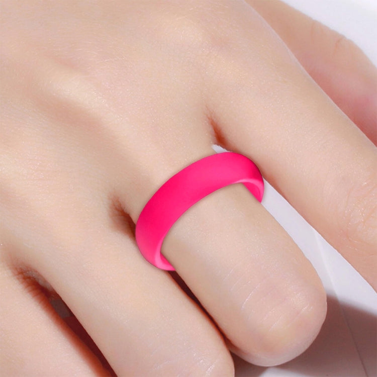 SH100 5.7mm Wide Silicone Ring Glitter Couple Ring No.9(Rose red) - Rings by PMC Jewellery | Online Shopping South Africa | PMC Jewellery