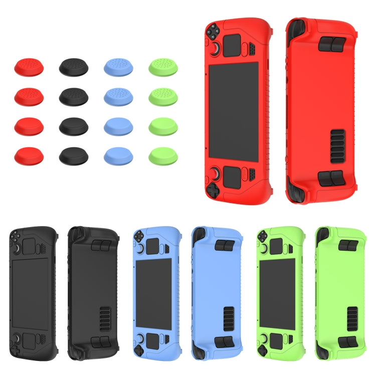 For Steam Deck Game Controller Soft Silicone Protective Cover Case With 4pcs Key Cap(Luminous Blue) - Accessories by PMC TechLife | Online Shopping South Africa | PMC TechLife