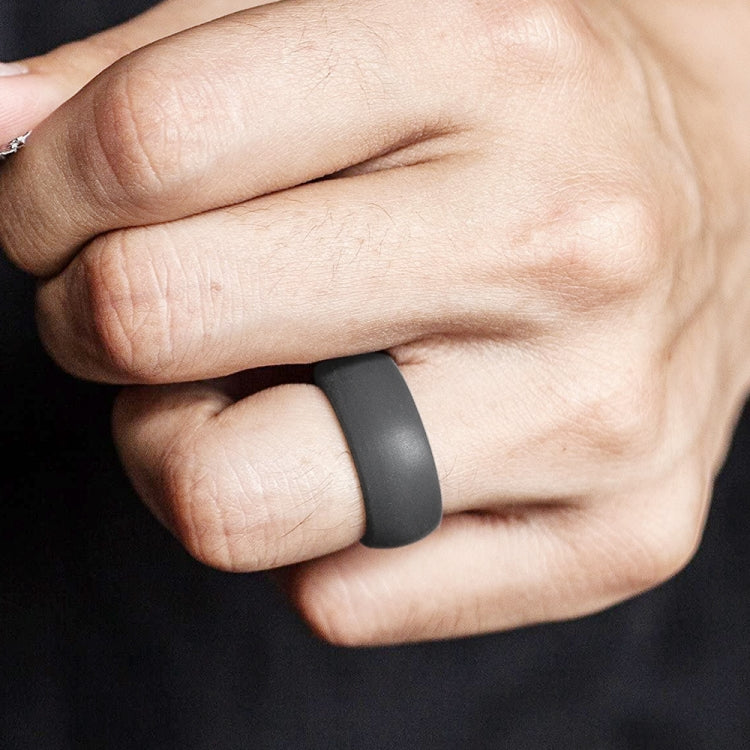 SiR013 8.7mm Curved Outdoor Sports Silicone Ring, Size: No.9(Dark Gray) - Rings by PMC Jewellery | Online Shopping South Africa | PMC Jewellery