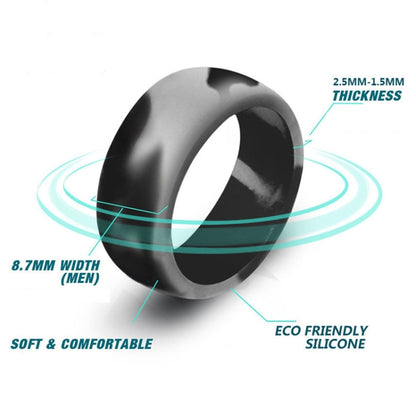 SiR013 8.7mm Curved Outdoor Sports Silicone Ring, Size: No.12(Light Grey) - Rings by PMC Jewellery | Online Shopping South Africa | PMC Jewellery