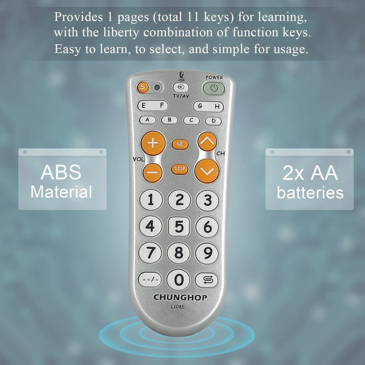 CHUNGHOP L108E Infrared Learning Universal TV Remote Control - TV by CHUNGHOP | Online Shopping South Africa | PMC TechLife | Buy Now Pay Later Mobicred