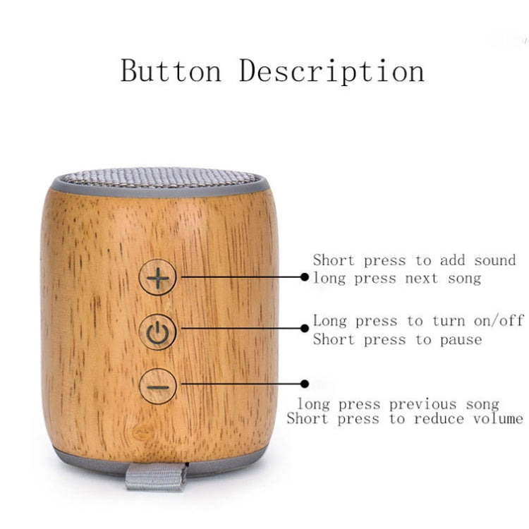 BT811 Mini Wooden Wireless Bluetooth Speaker Support TF Card & 3.5mm AUX(Silver Gray) - Mini Speaker by PMC TechLife | Online Shopping South Africa | PMC TechLife