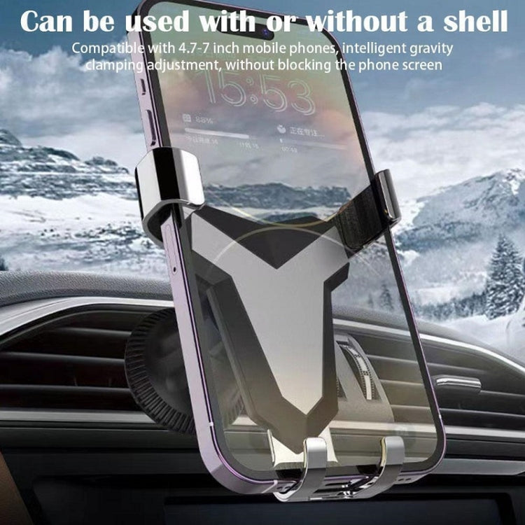 Gravity Navigation Car Air Outlet Triangular Mobile Phone Holder(Silver) - Car Holders by PMC Jewellery | Online Shopping South Africa | PMC Jewellery