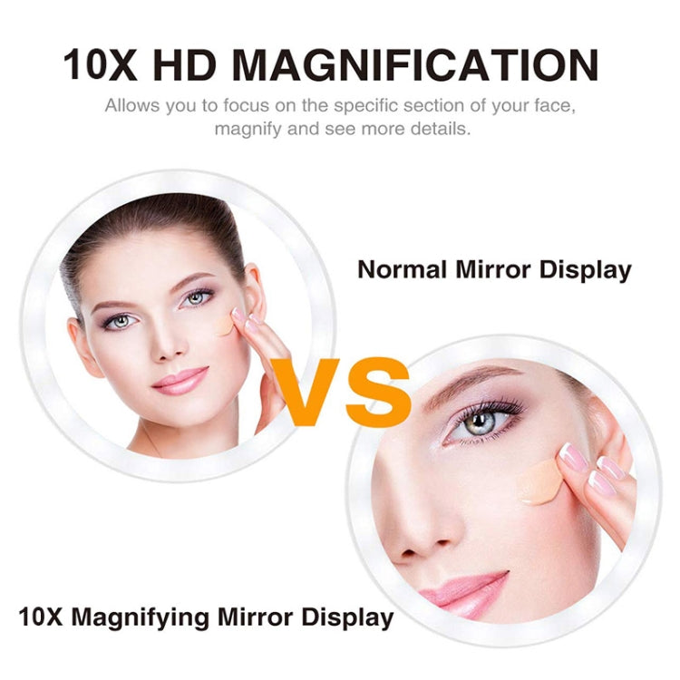 CY-080 10X Magnification Suction Cup Folding Makeup Mirror with LED Light, Style: Battery Version - Mirror by PMC Jewellery | Online Shopping South Africa | PMC Jewellery