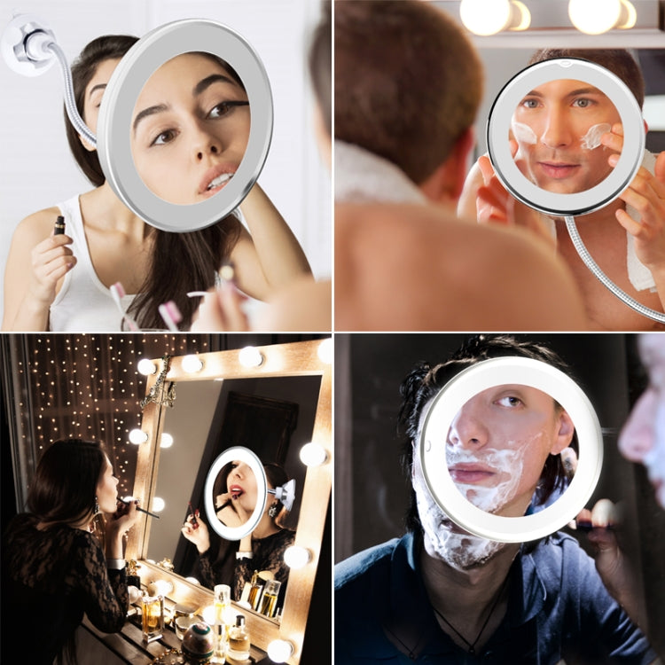 CY-080 10X Magnification Suction Cup Folding Makeup Mirror with LED Light, Style: Battery Version - Mirror by PMC Jewellery | Online Shopping South Africa | PMC Jewellery