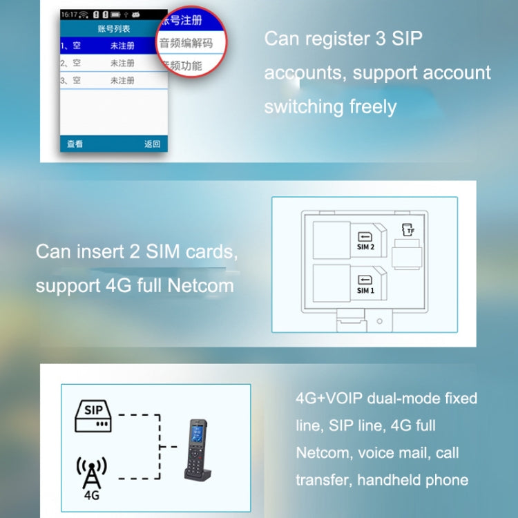 S07 Mobile Handheld WIFI Wireless Phone IP VOIP SIP Phone Support 4G Charging Base Network Phone - Smart Rings / Smart Telephones by PMC TechLife | Online Shopping South Africa | PMC TechLife